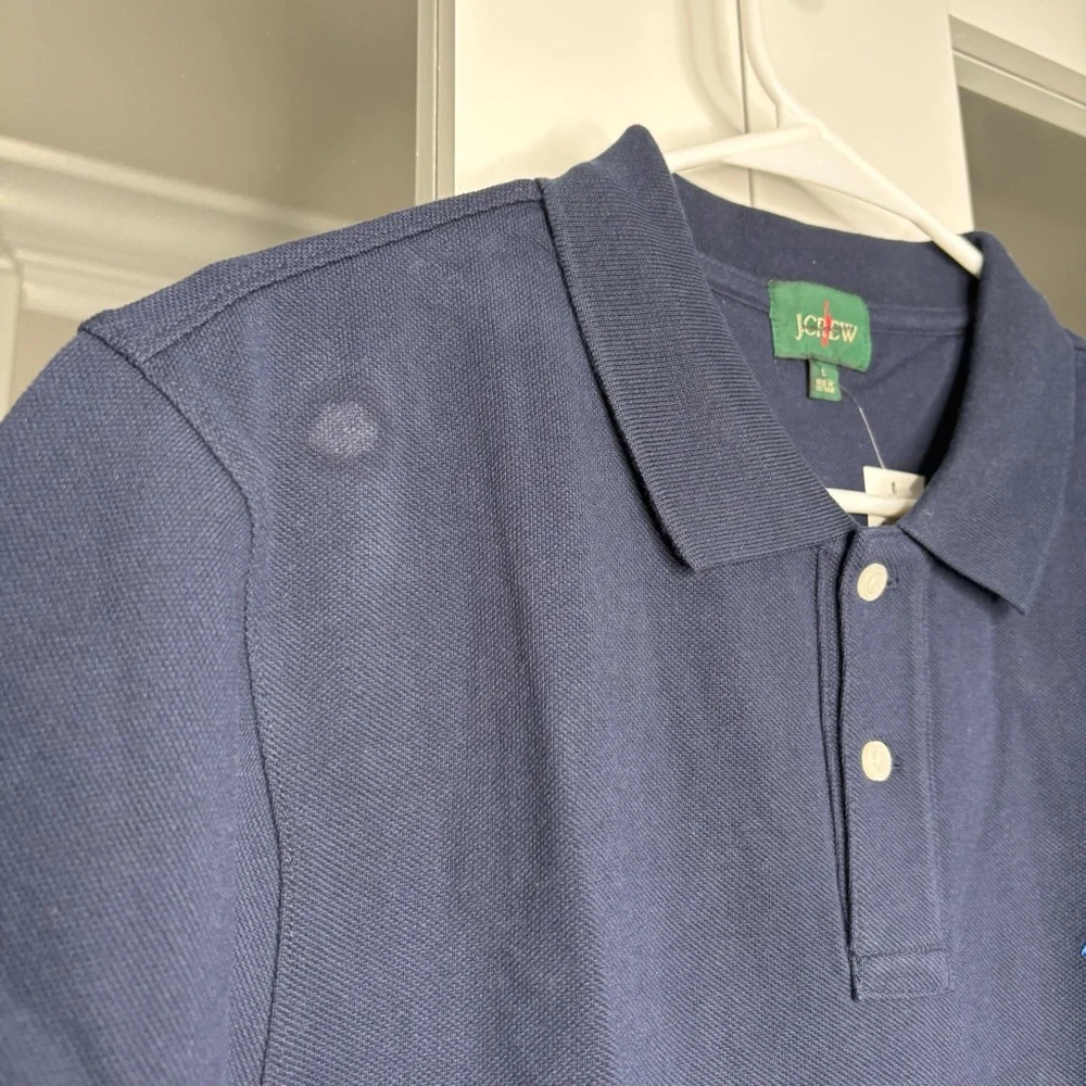 NWT J. Crew Classic Piqué Polo Shirt Short Sleeve Navy Blue